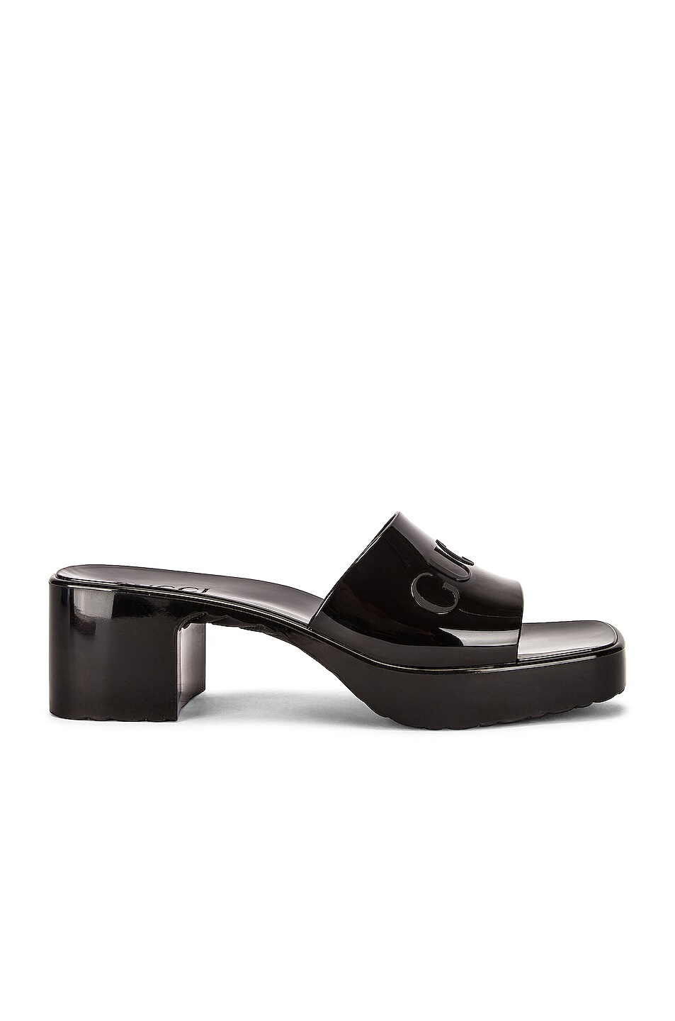 Image 1 of Gucci Plastique Rubber Sandals in Nero
