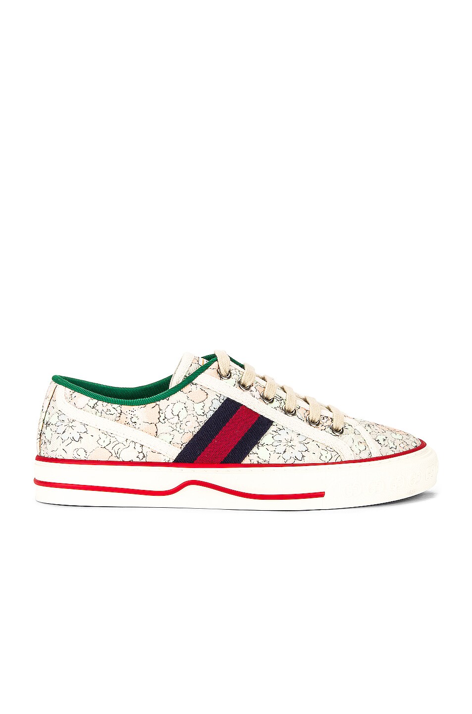 Image 1 of Gucci Gucci Tennis 1977 Sneaker in Mint Peach & White & Blue & Red