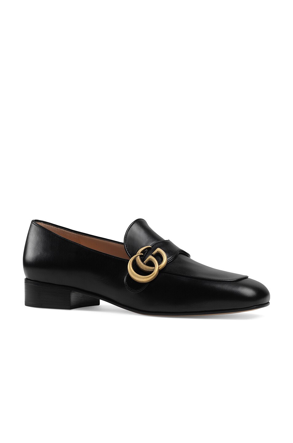 Gucci Double G Leather Loafers in Black | FWRD
