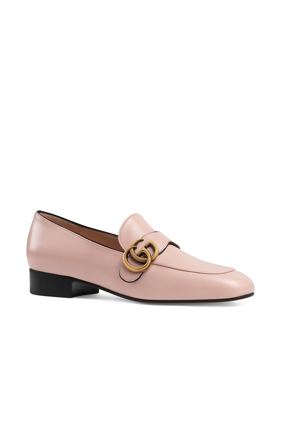 Gucci Double G Leather Loafers in Perfect Pink | FWRD