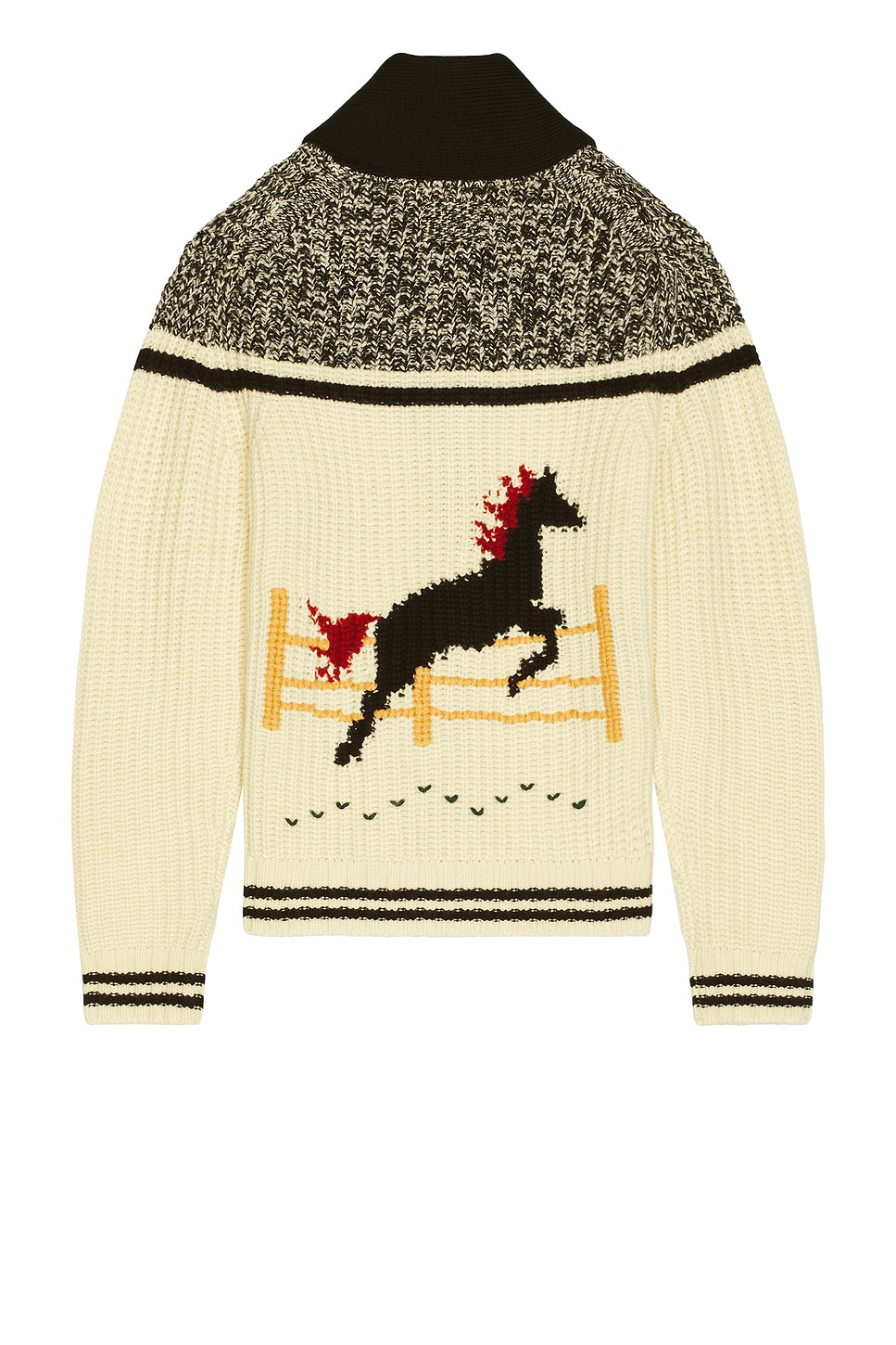 Guest In Residence Rodeo Shawl-collar Intarsia-knit Wool And Cashmere-blend Cardigan In Brown