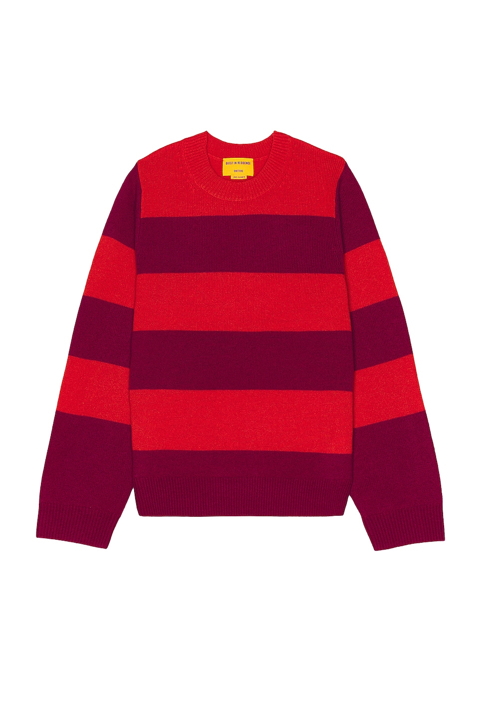 Image 1 of Guest In Residence Stripe Crew in Magenta & Cherry