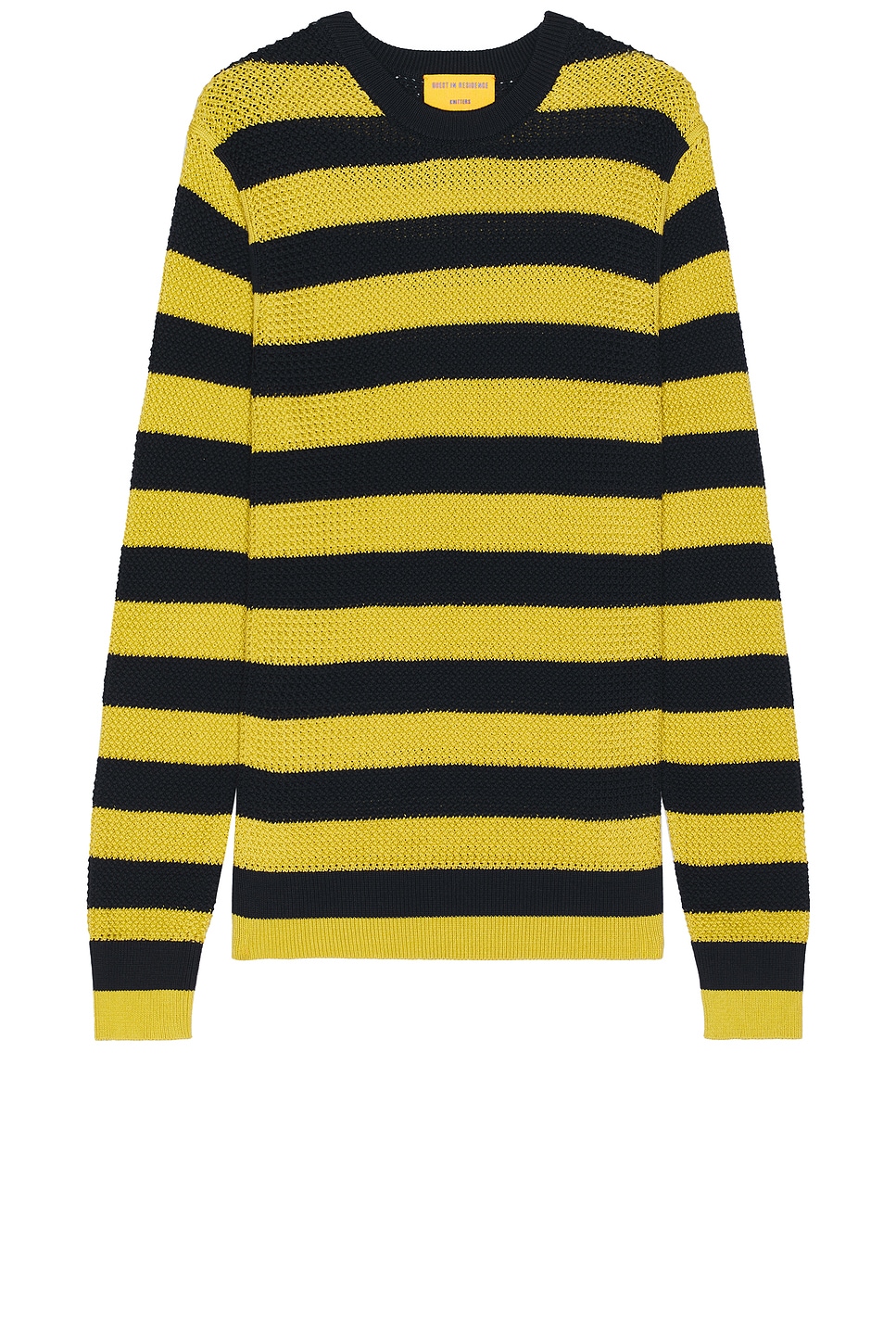 Image 1 of Guest In Residence Net Stripe Crew in Midnight & Citrine