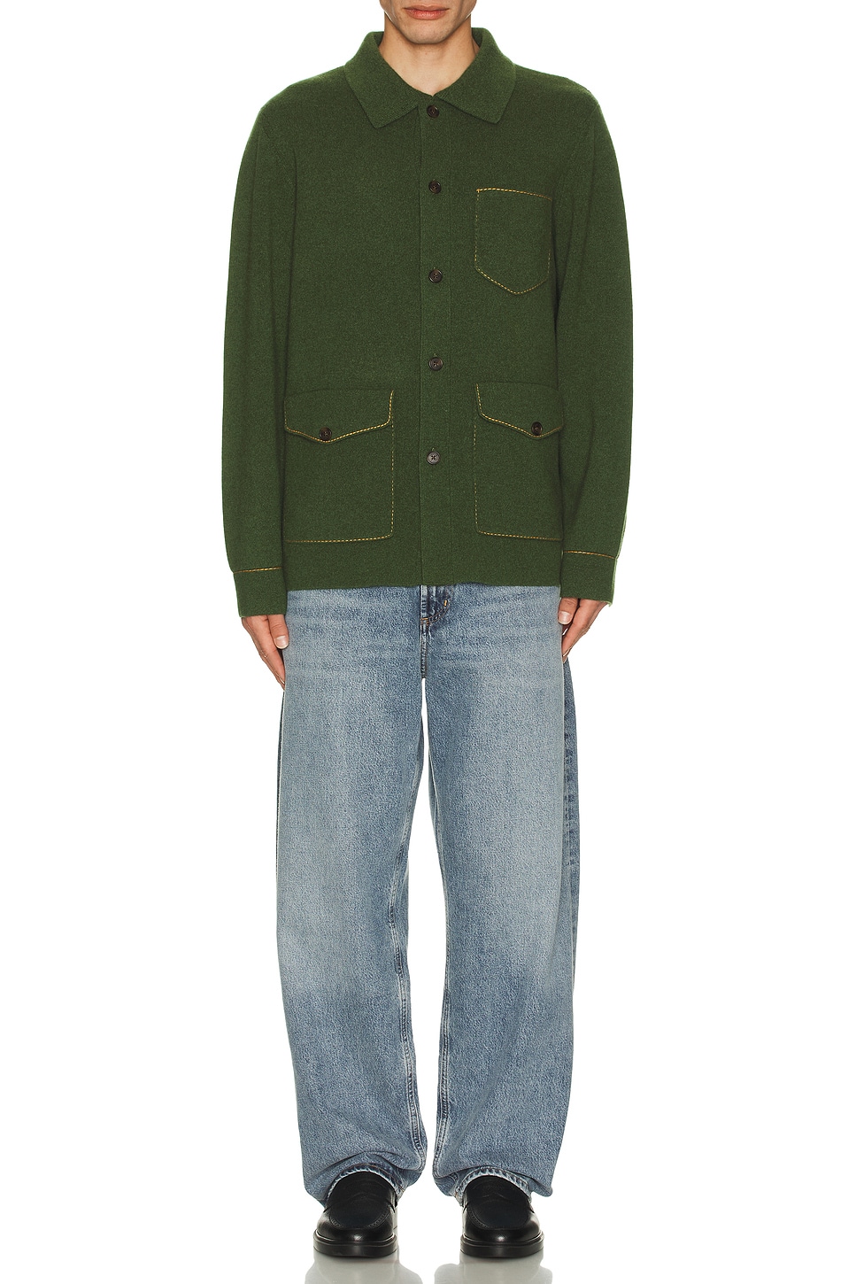 Image 1 of Guest In Residence Industry Collared Jacket in Jade