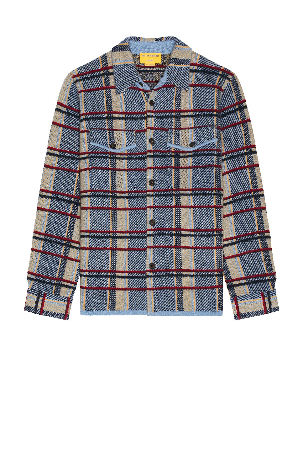 Image 1 of Guest In Residence Plaid Work Shirt in Heather Blue Combo