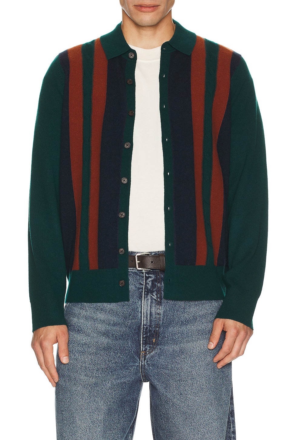 Image 3 of Guest In Residence Cable Plaza Shirt in Holly Combo