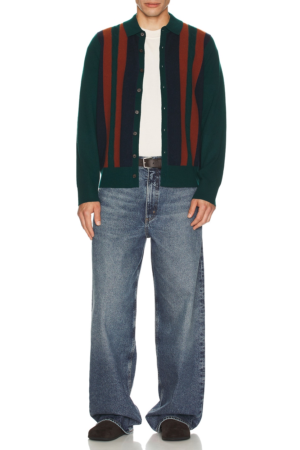 Image 4 of Guest In Residence Cable Plaza Shirt in Holly Combo