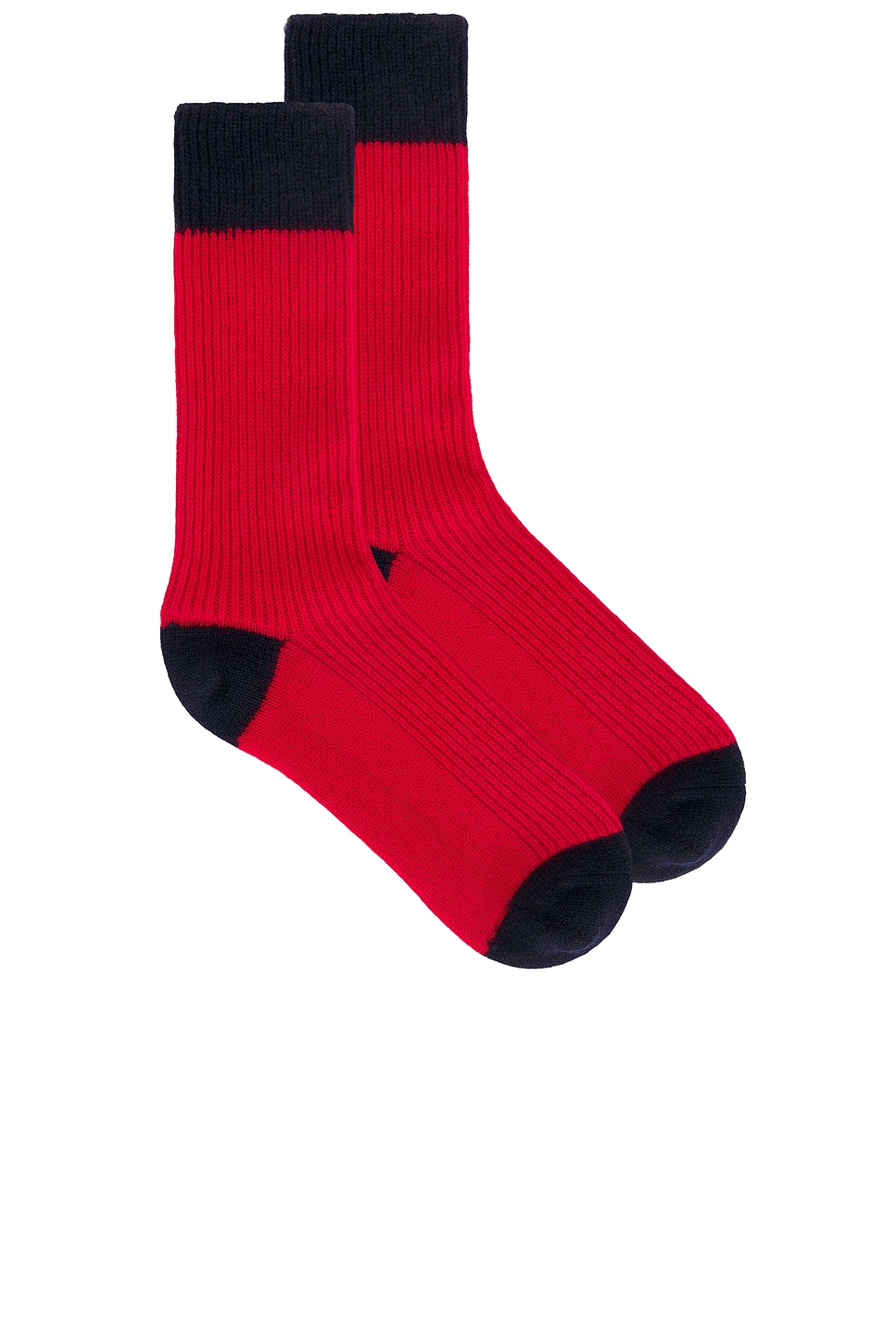 Shop Guest In Residence The Soft Cashmere Socks In True Red & Midnight