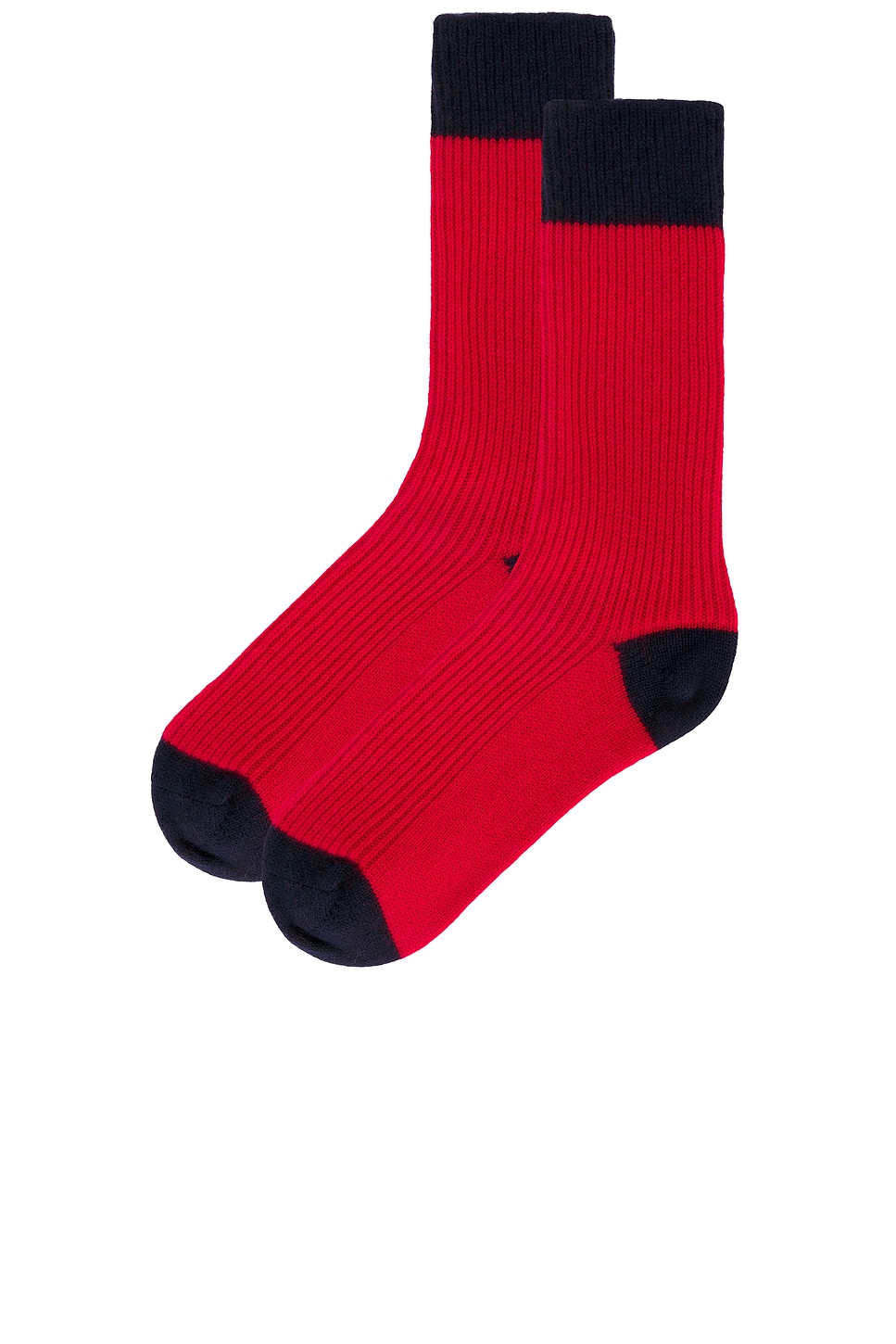 Shop Guest In Residence The Soft Cashmere Socks In True Red & Midnight