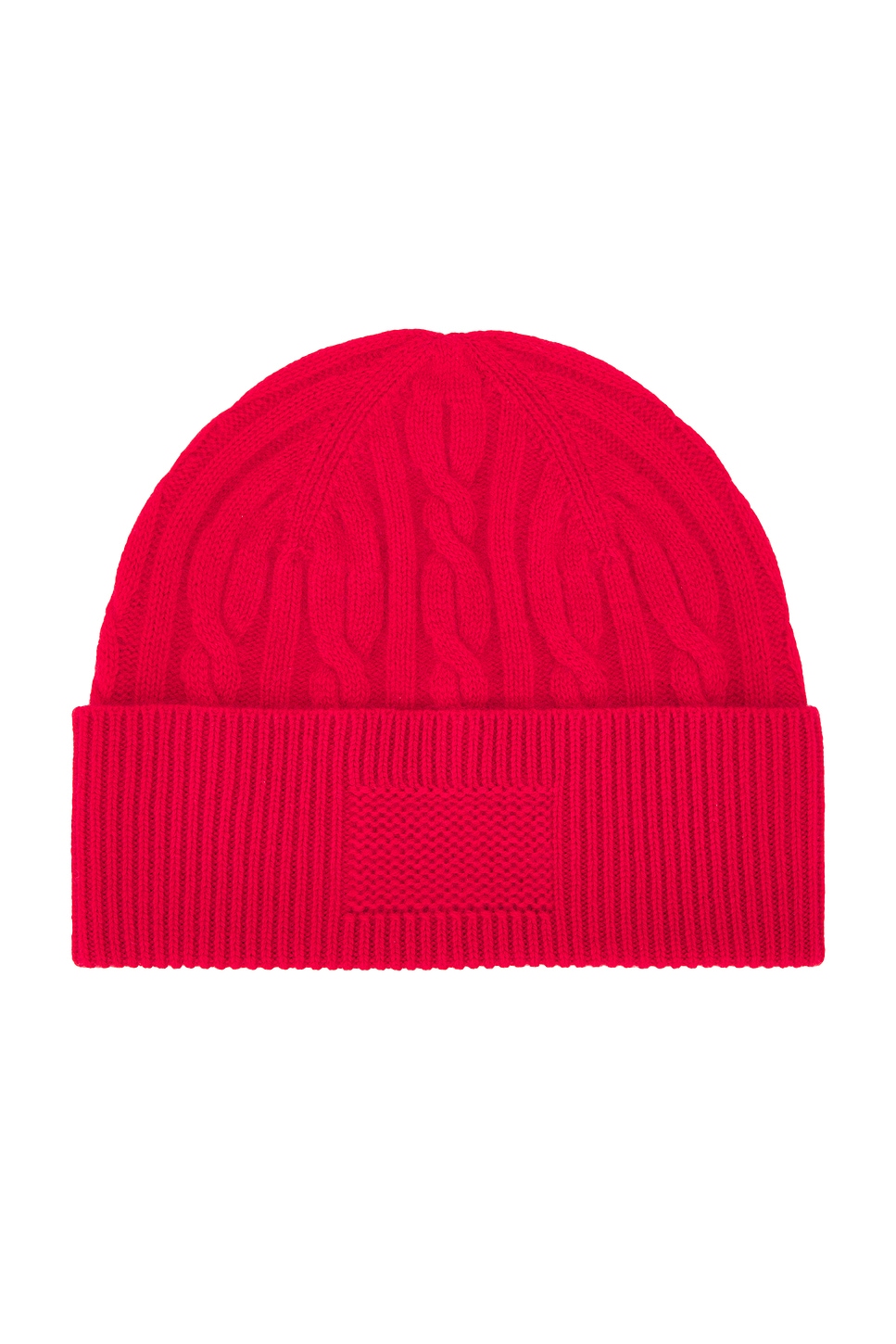 Cable Beanie in Red