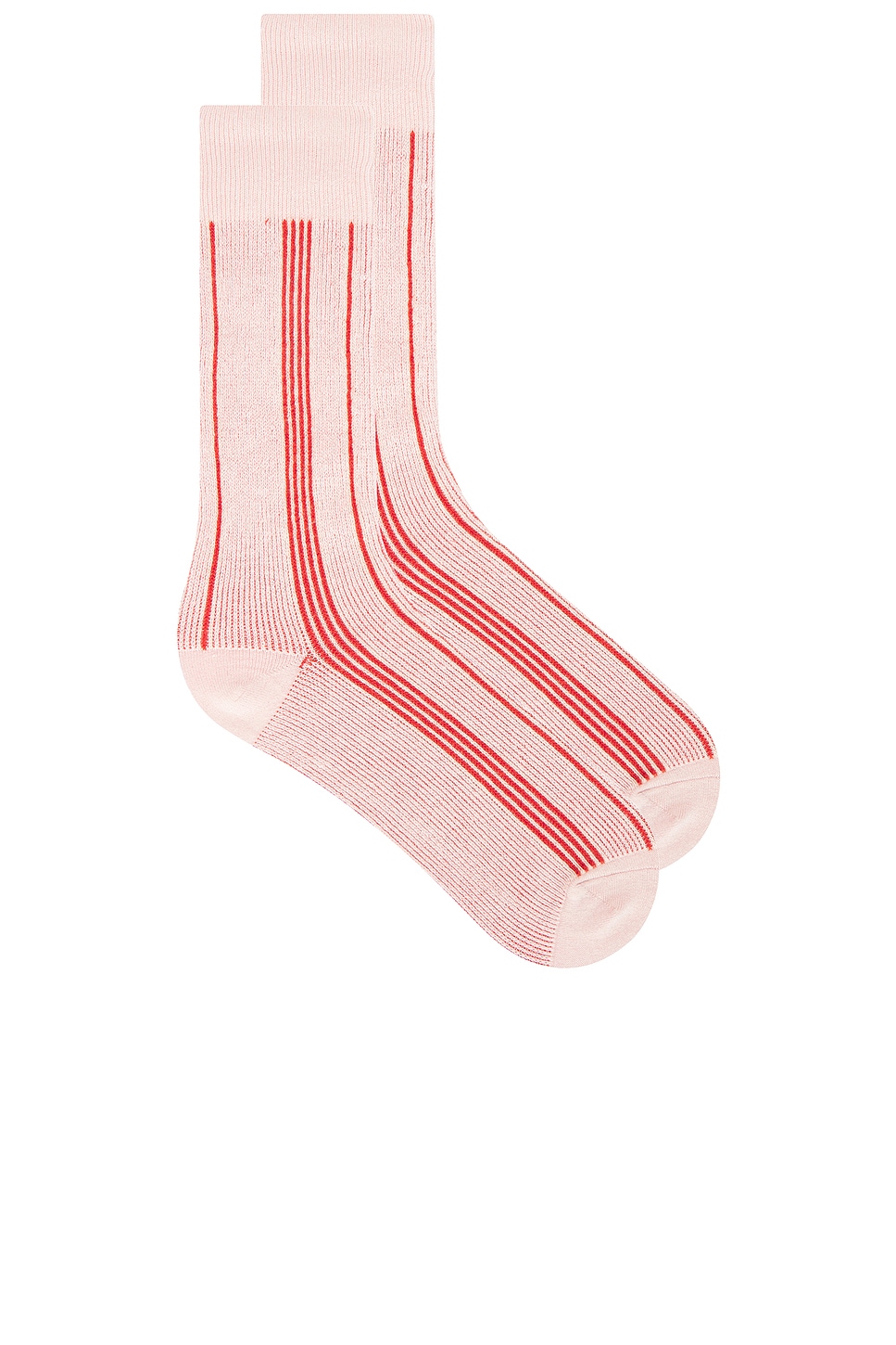 Vertical Stripe Socks in Pink