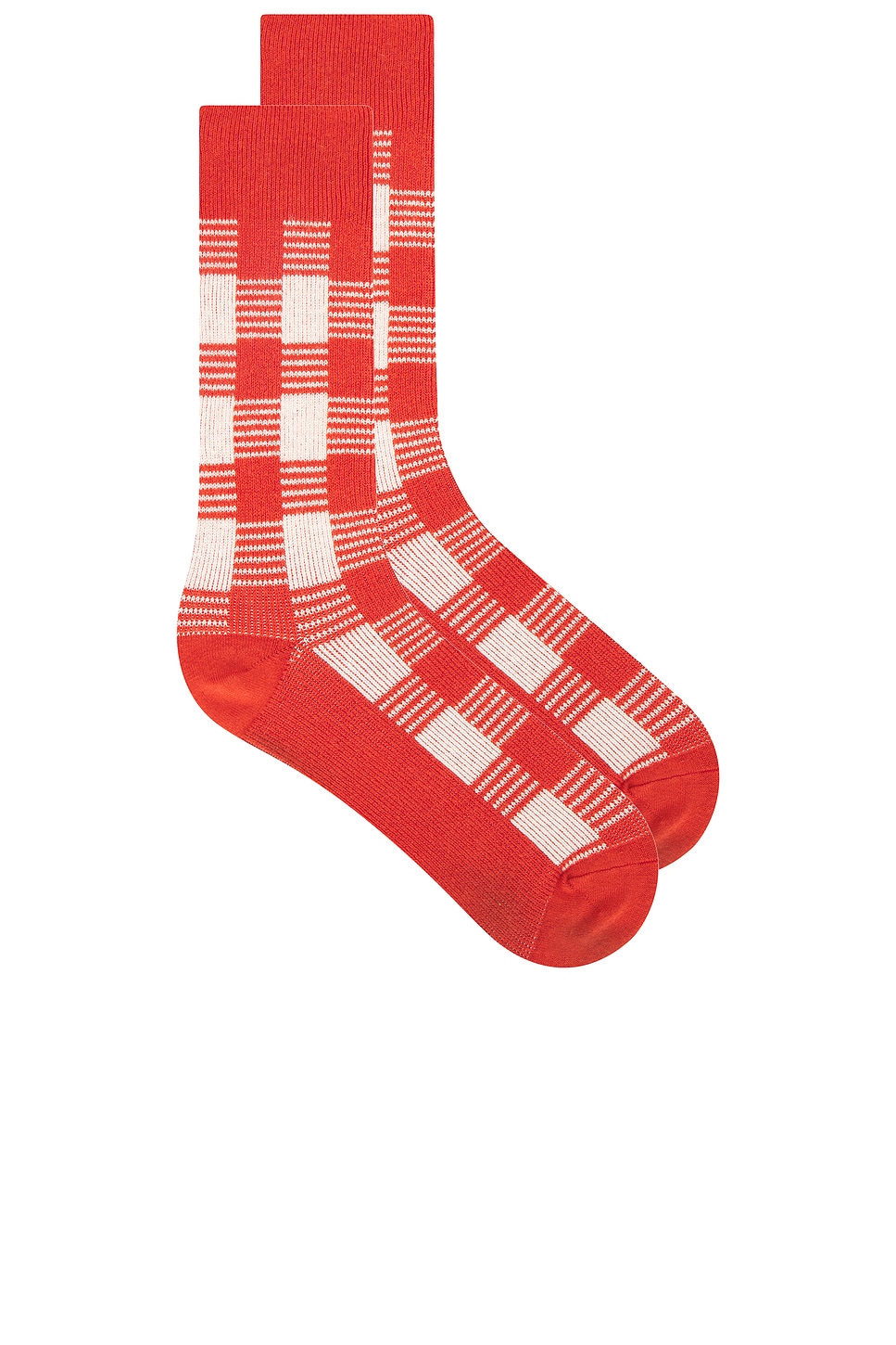 Gingham Socks in Rose,Red