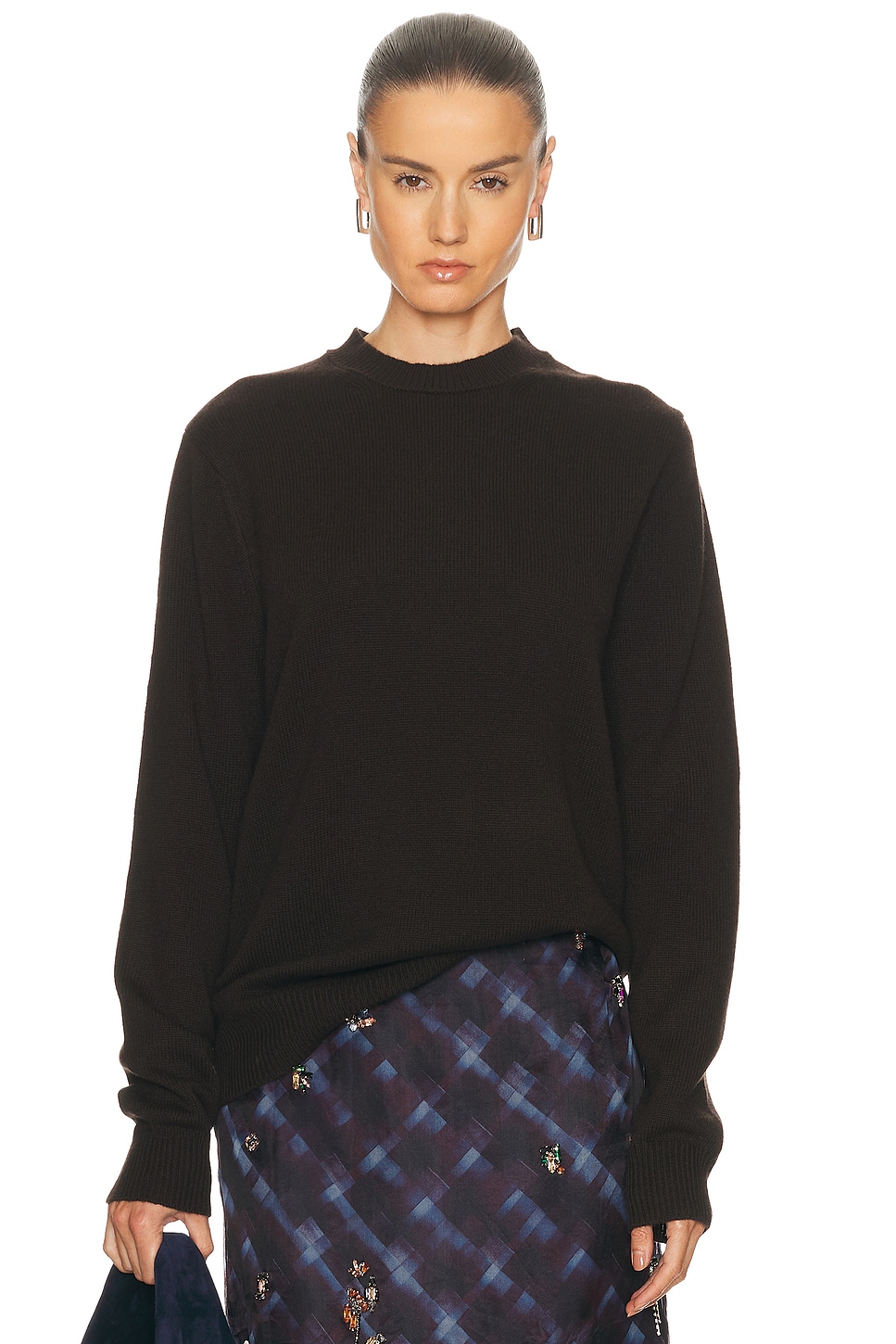 Image 1 of Guest In Residence All Day Crew Sweater in Burnt Cocoa