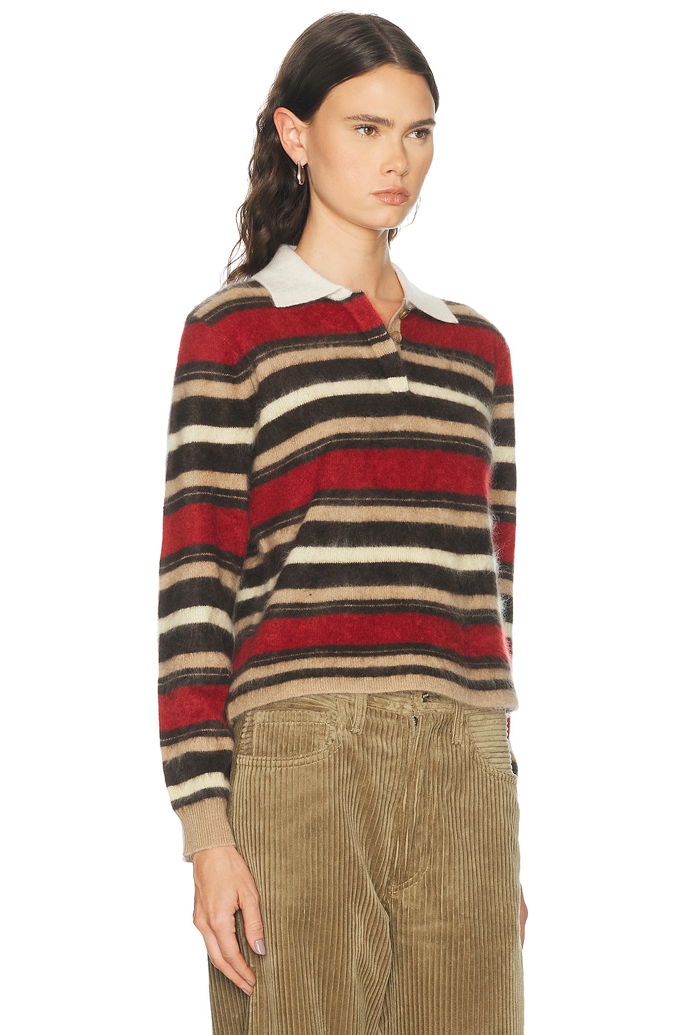 Guest In Residence Collegiate Stripe Polo Sweater