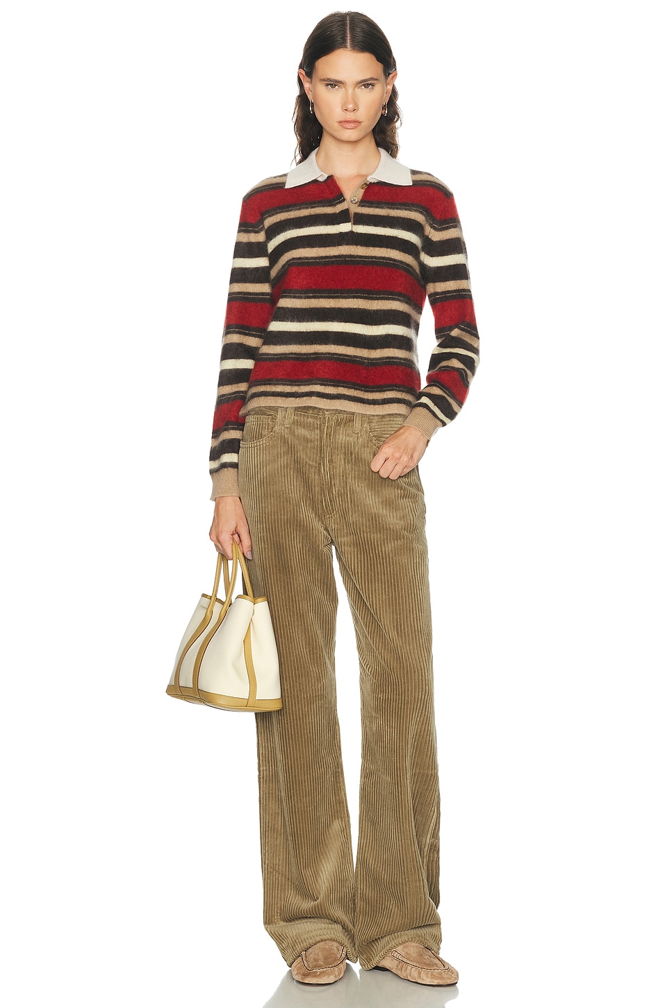 Guest In Residence Collegiate Stripe Polo Sweater