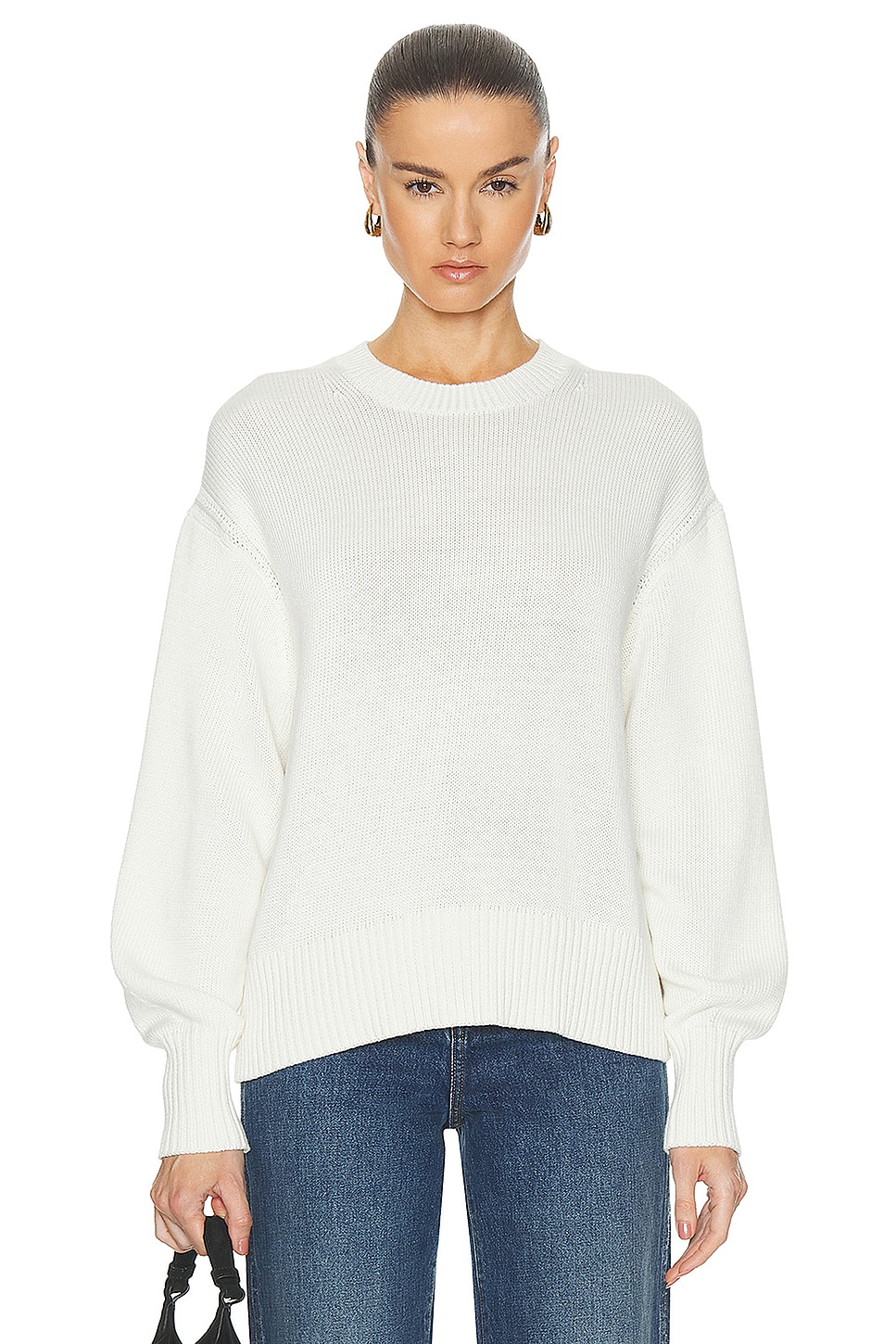 Image 1 of Guest In Residence Breezy Crew Sweater in Cream