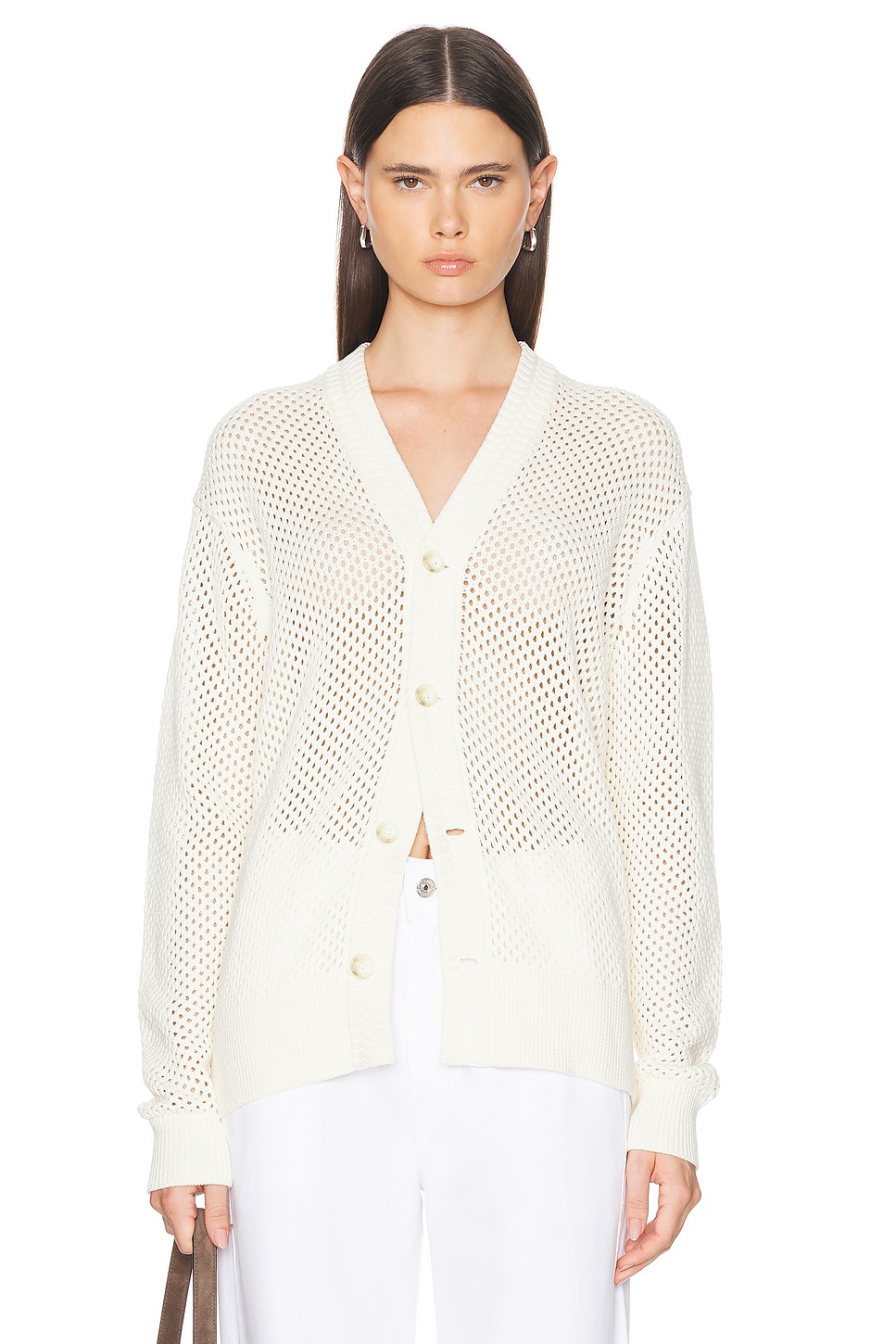 Image 1 of Guest In Residence Net Cardigan in Cream