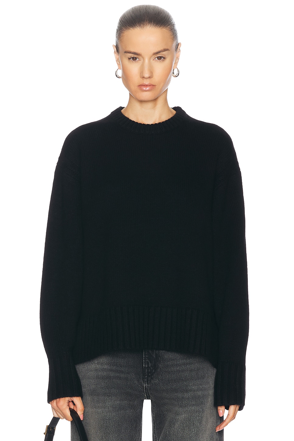 Image 1 of Guest In Residence Cozy Crew Sweater in Black