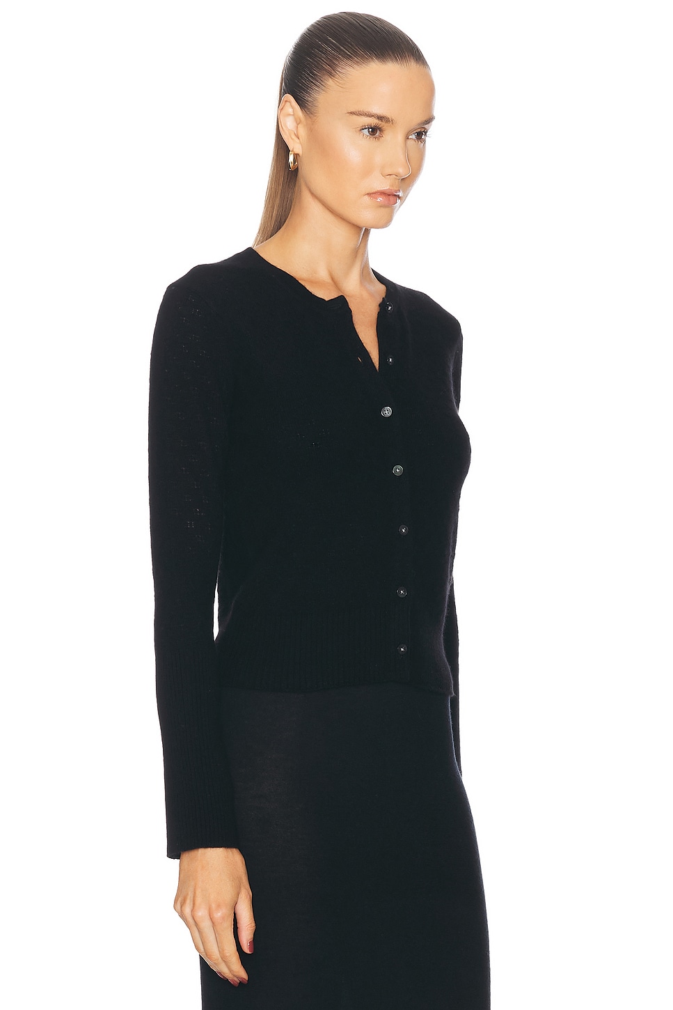 Shop Guest In Residence Jane Pointelle Cashmere Cardigan In Black