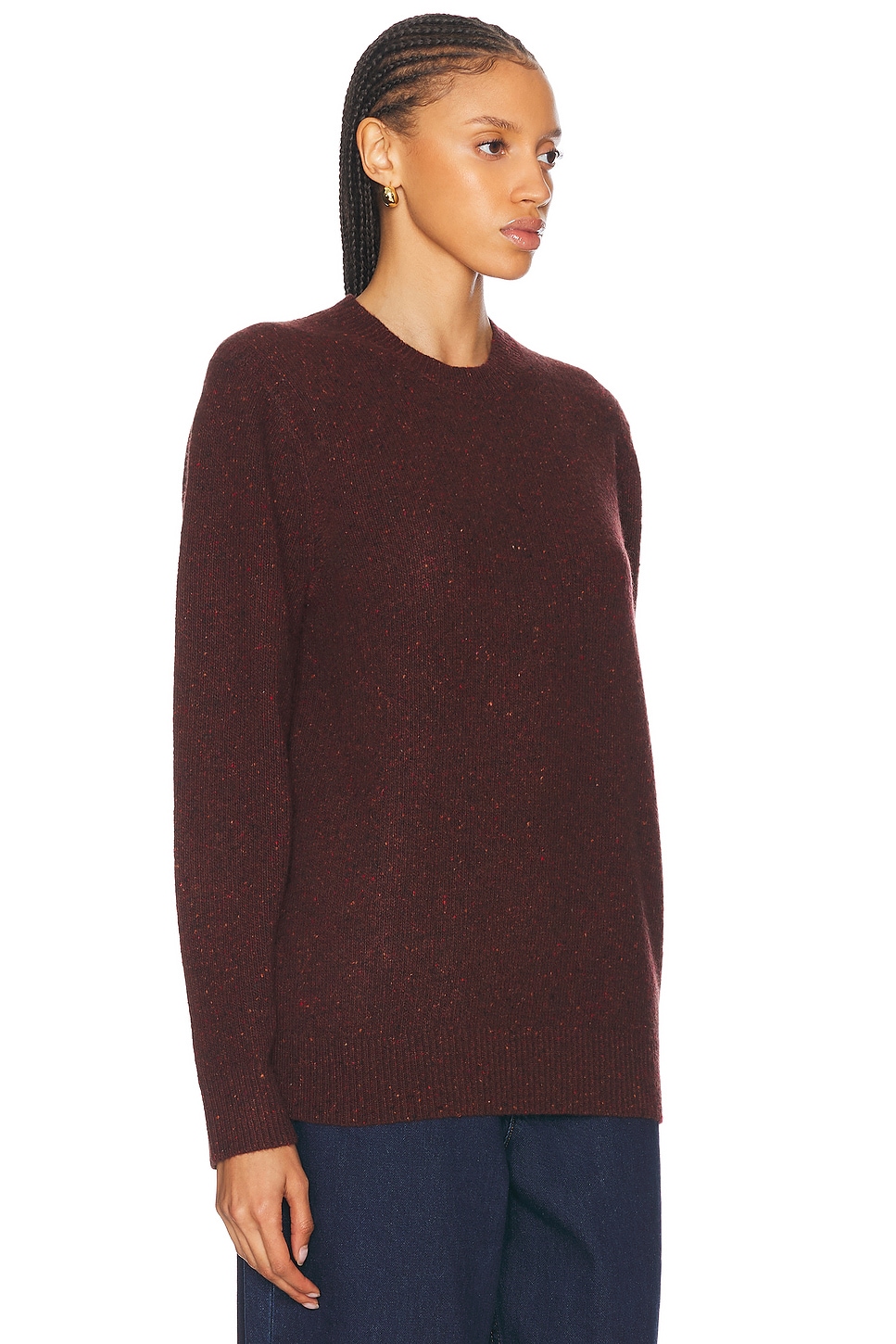 Shop Guest In Residence All Day Crew Cashmere Sweater In Plum