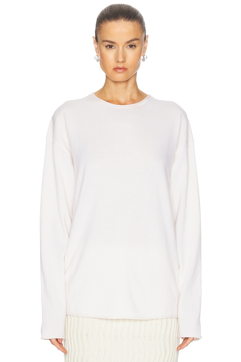 Image 1 of Guest In Residence Oversize Crew Sweater in Cream