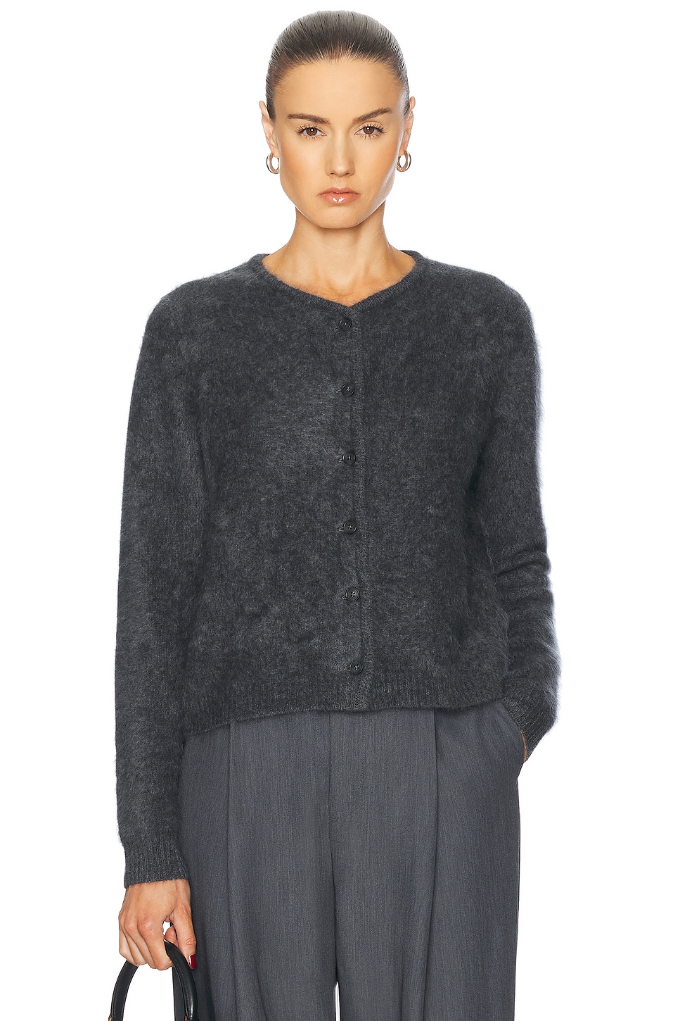 Image 1 of Guest In Residence Cashmere Grizzly Cardigan in Charcoal