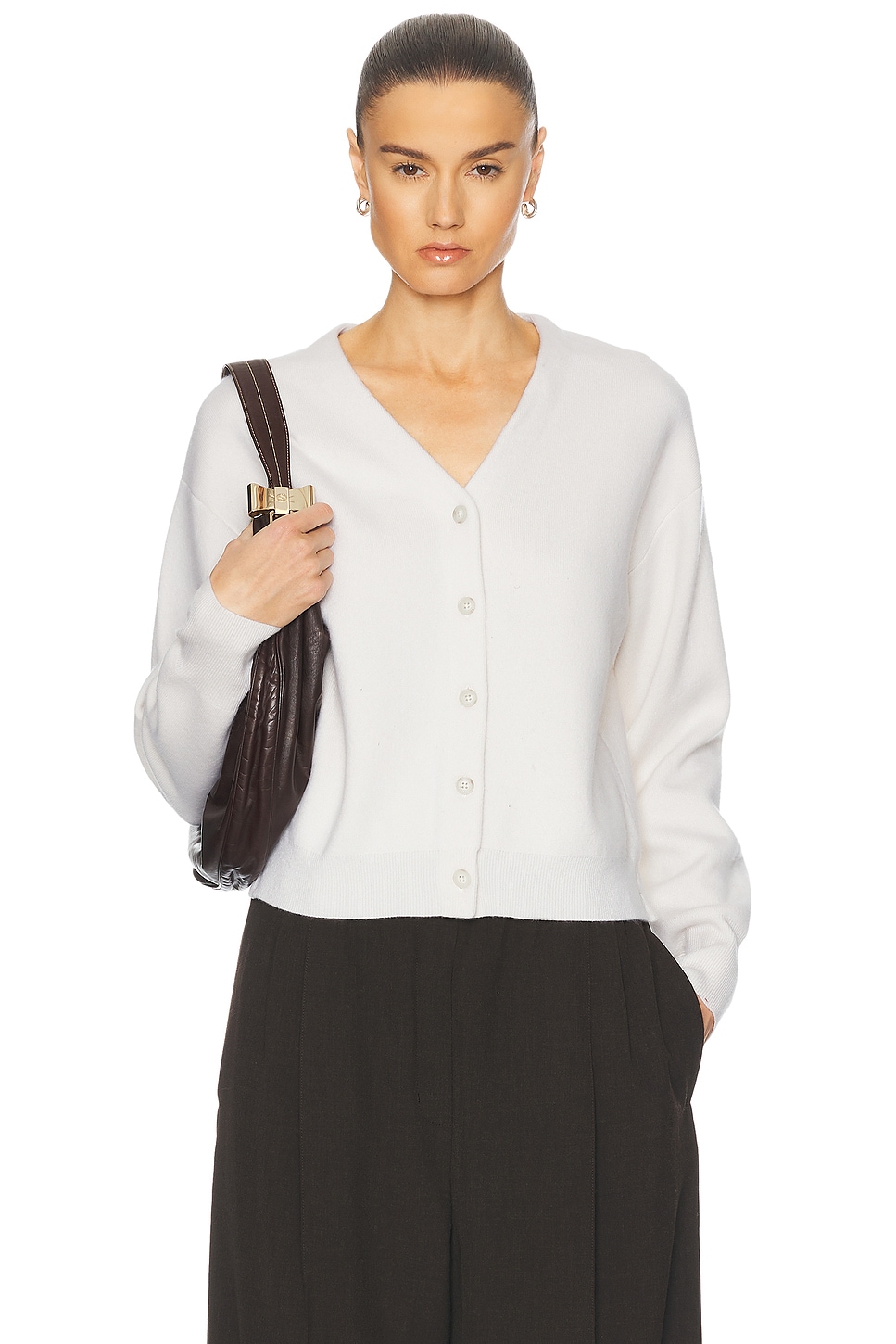 Collegiate Cashmere Cardigan in Cream