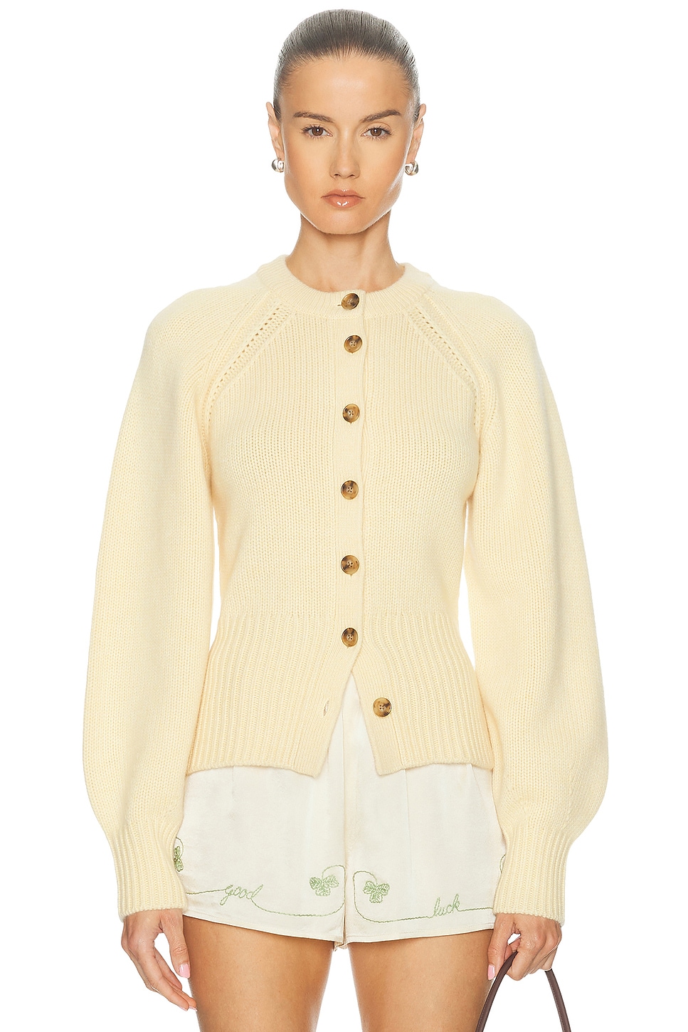Image 1 of Guest In Residence Sculpted Cardigan in Butter