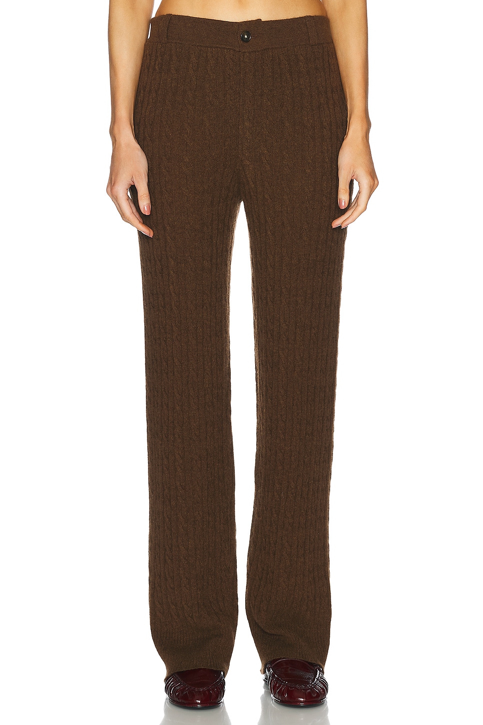 Cashmere Cable Trouser in Brown