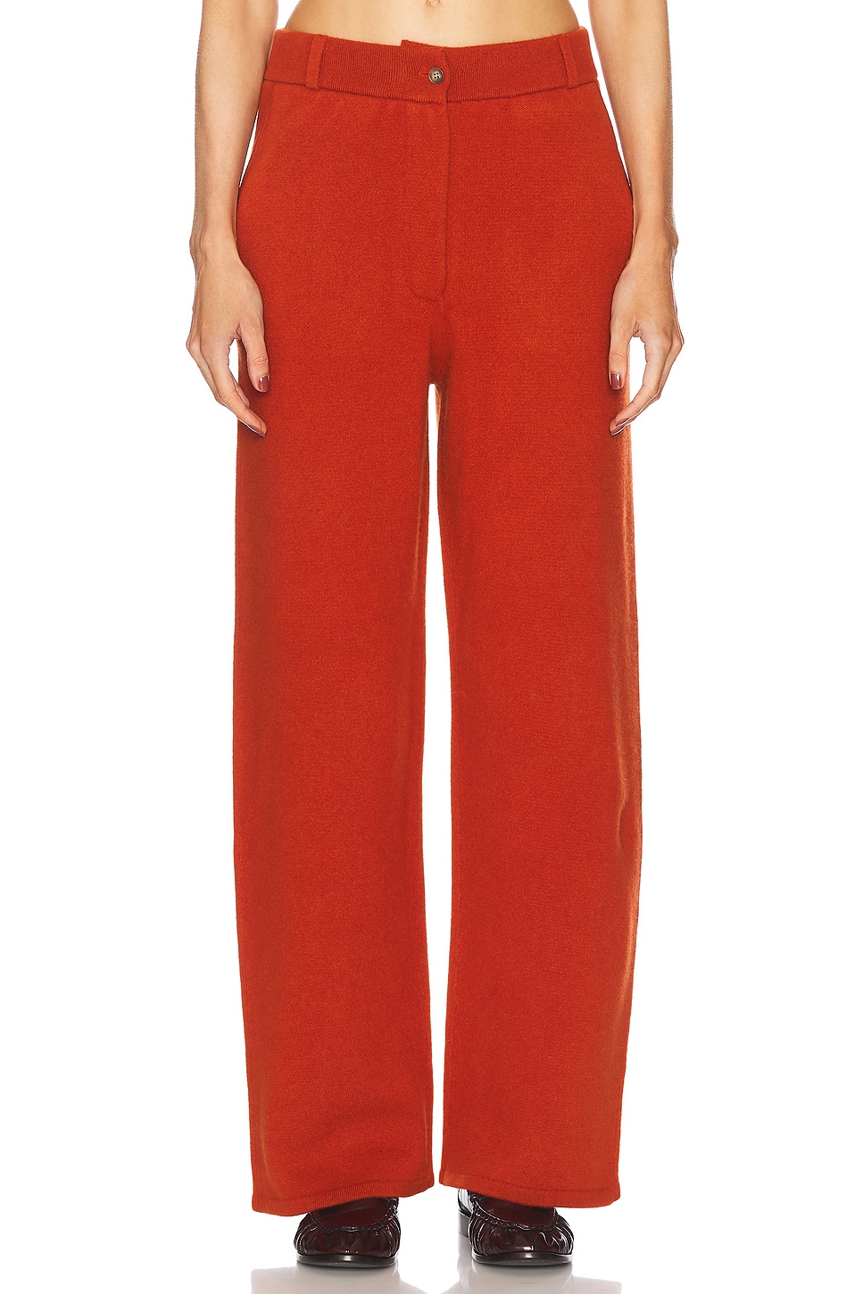 Tailored Cashmere Pant in Burnt Orange