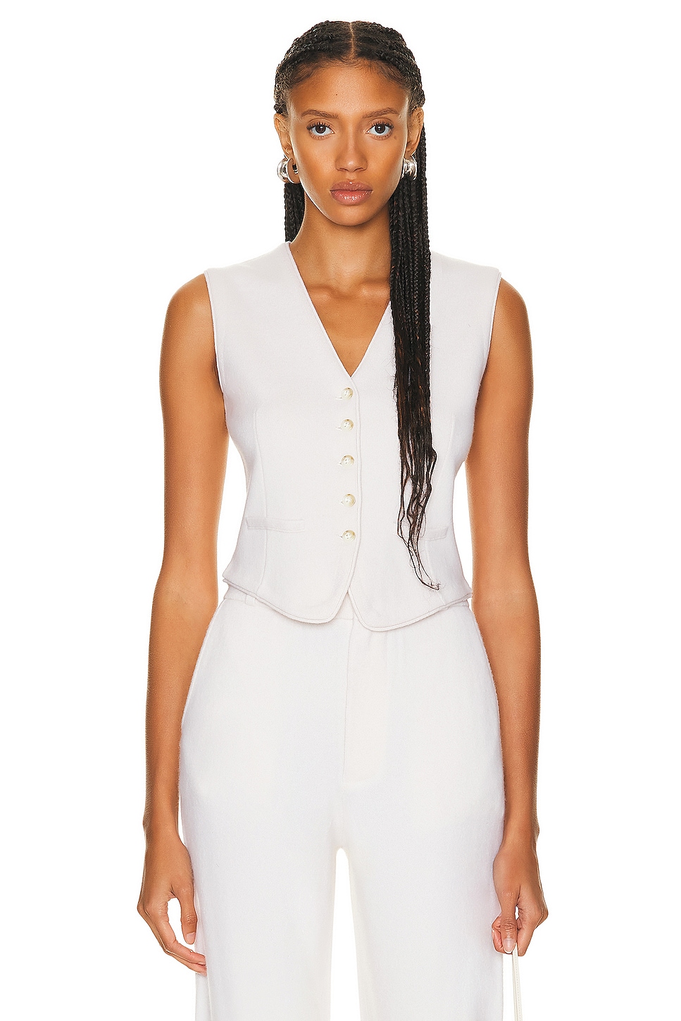 Image 1 of Guest In Residence Tailored Vest in Cream