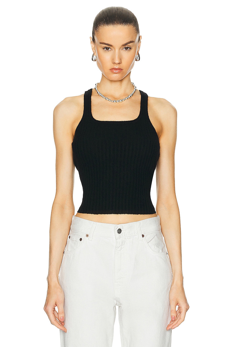 Image 1 of Guest In Residence Rib Tank Top in Black