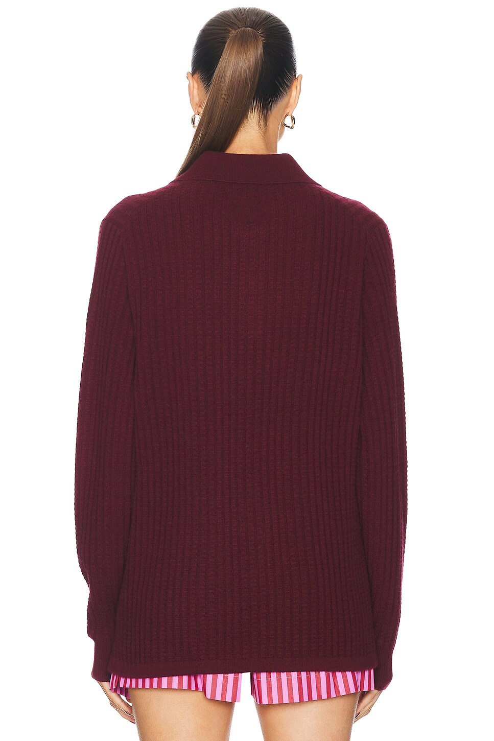 Guest In Residence Theo Waffle Polo Cashmere Top thumbnail