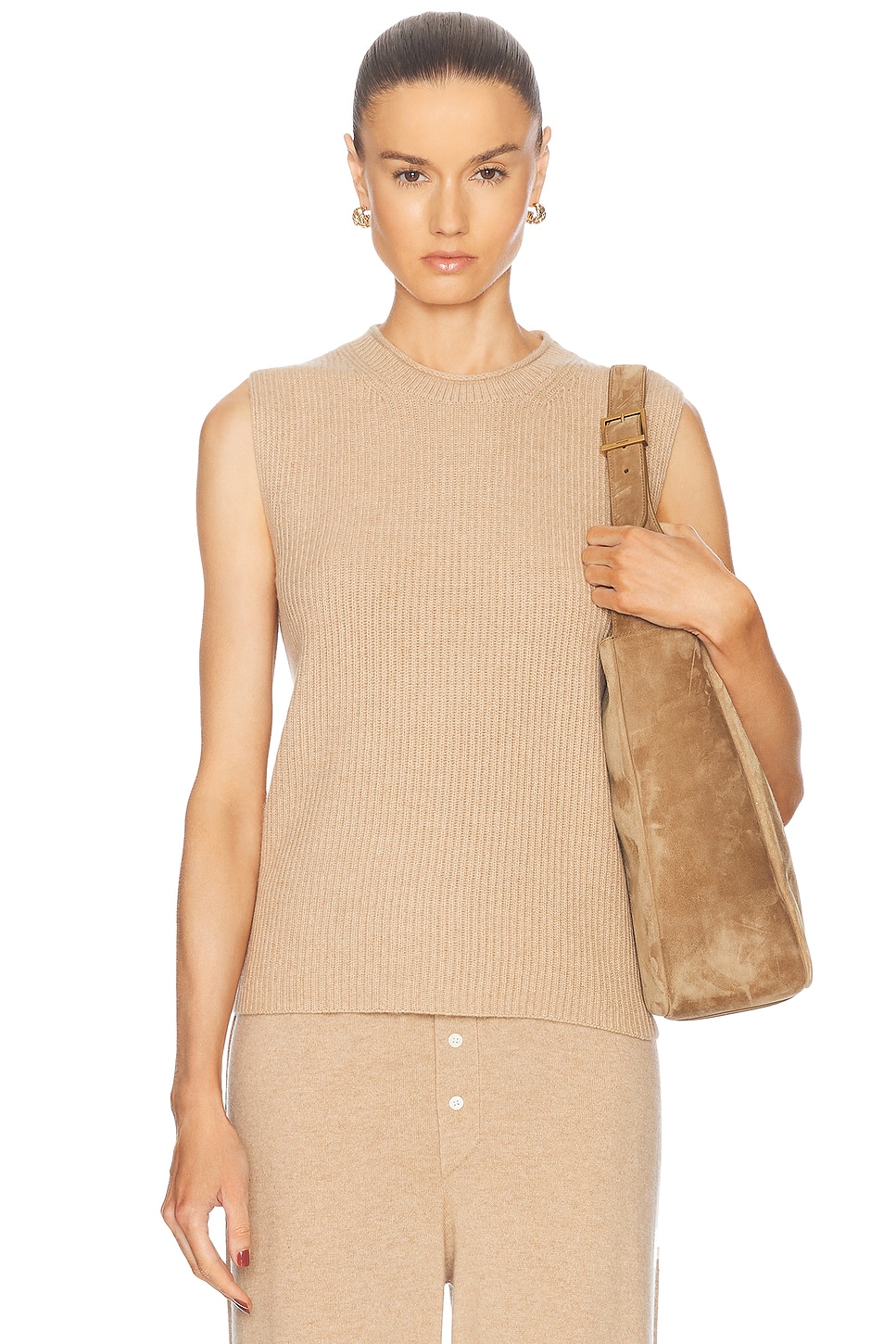 Layer Up! Cashmere Vest in Beige