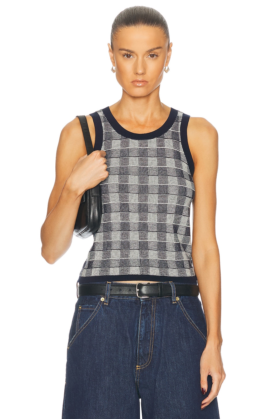 Gingham Tank in Black