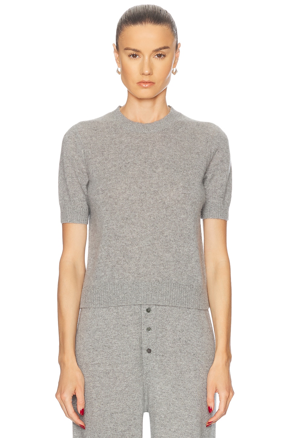 Cashmere Sweater Tee in Grey