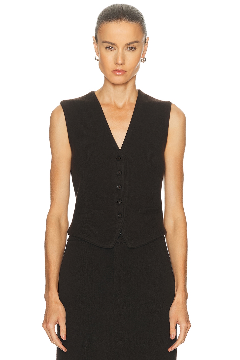 Image 1 of Guest In Residence Tailored Vest in Burnt Cocoa
