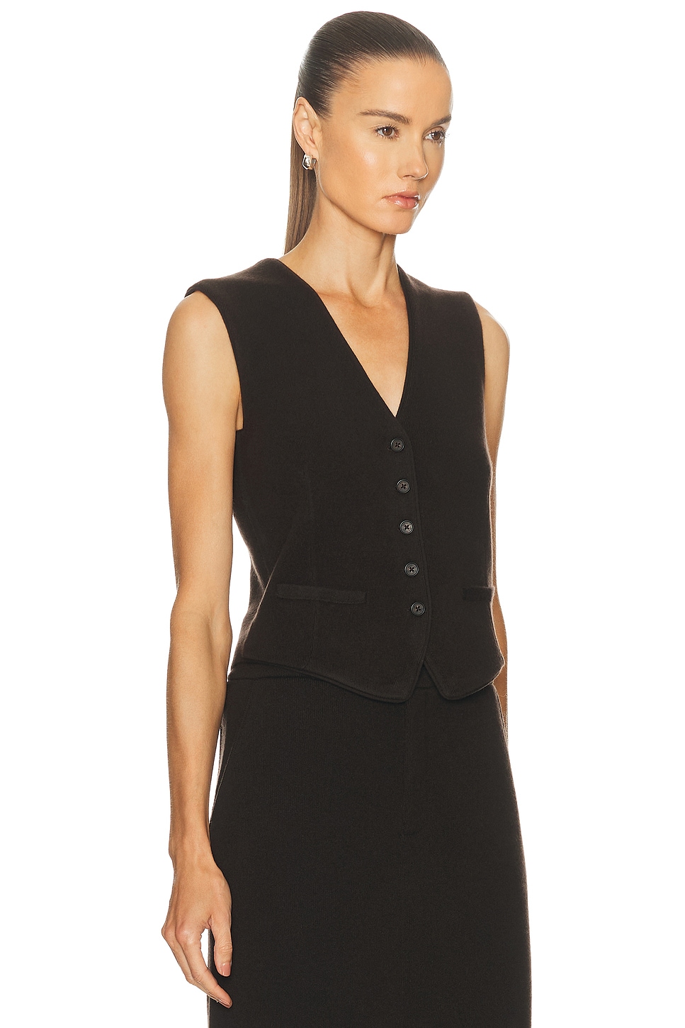 Guest In Residence Tailored Vest In Black