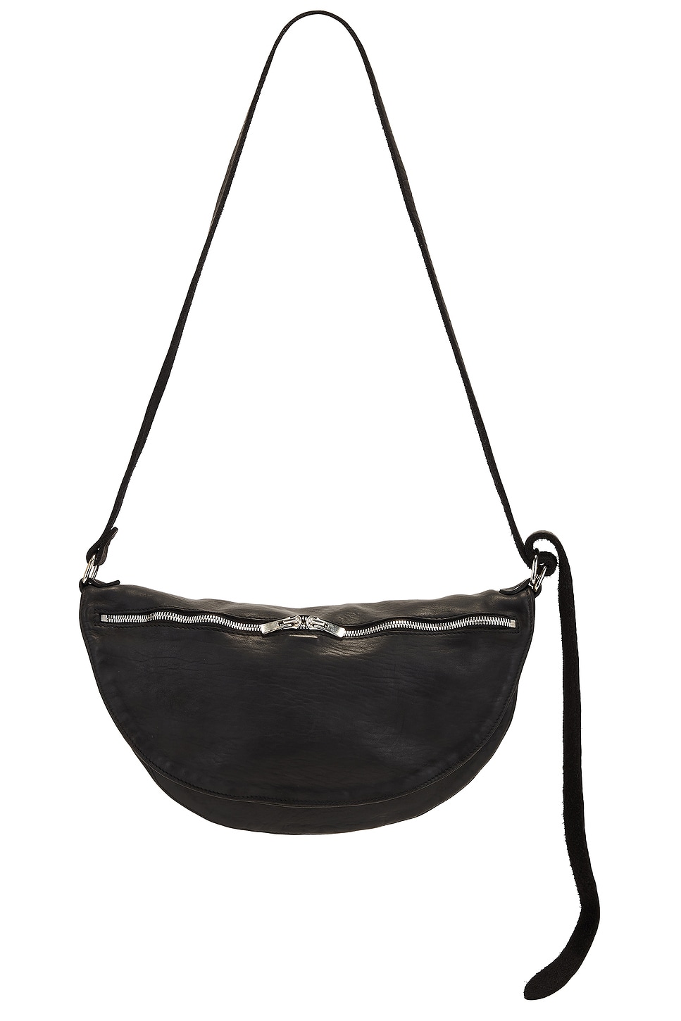 Shop Guidi Medium Leather Folded Belt Bag In Black