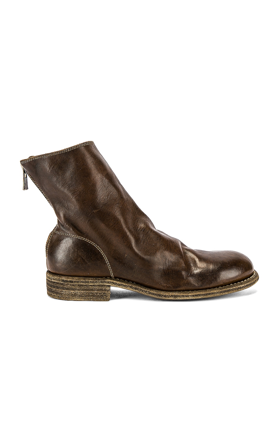 Guidi Back Zip Boot in Brown | FWRD