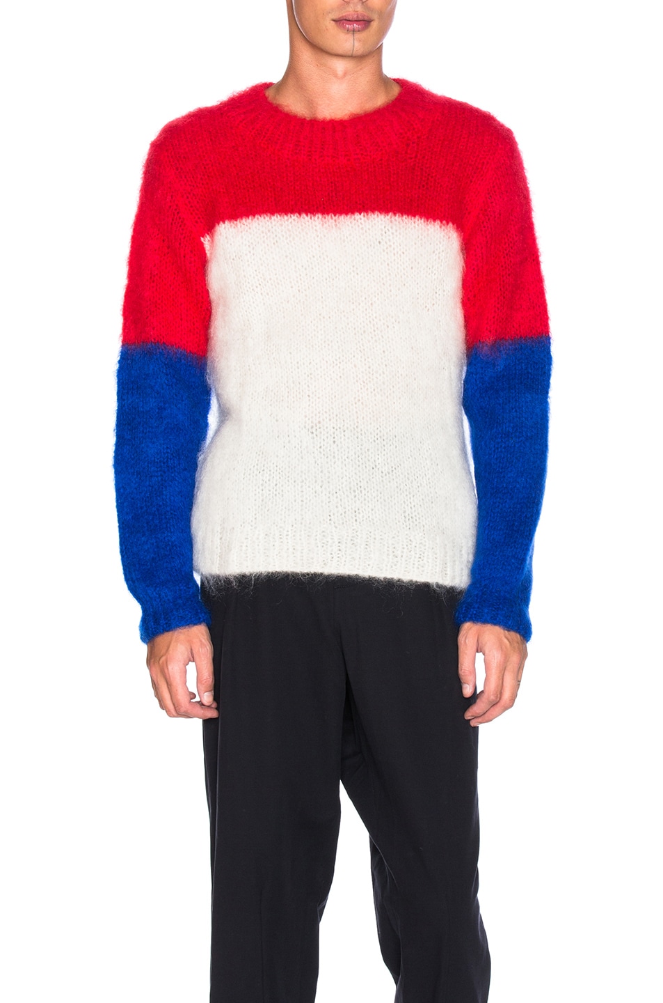 Image 1 of GANRYU Mohair Sweater in Red, White & Blue