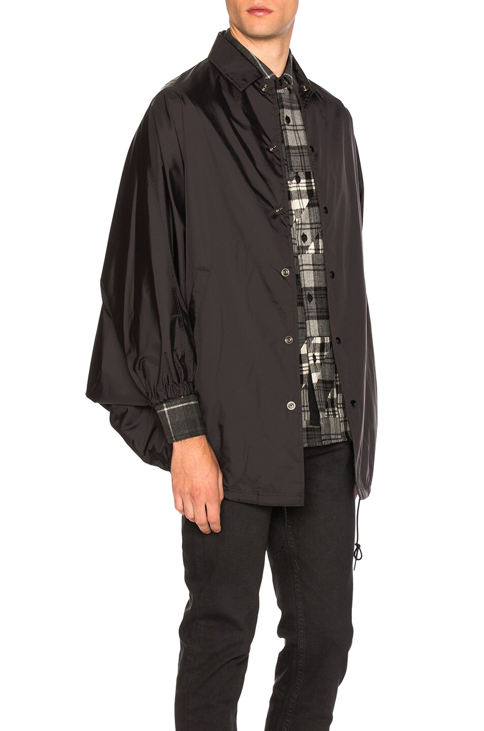 Image 1 of GANRYU Nylon Taffeta Shirt in Black