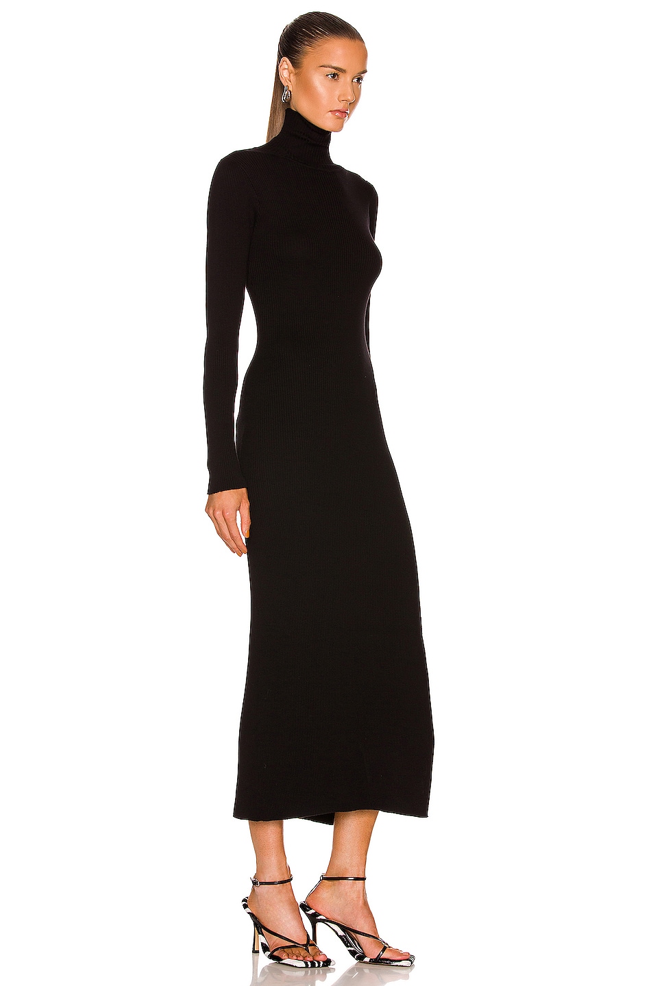 GREY VEN Kincaid Long Sleeve Turtleneck Dress in Black | FWRD