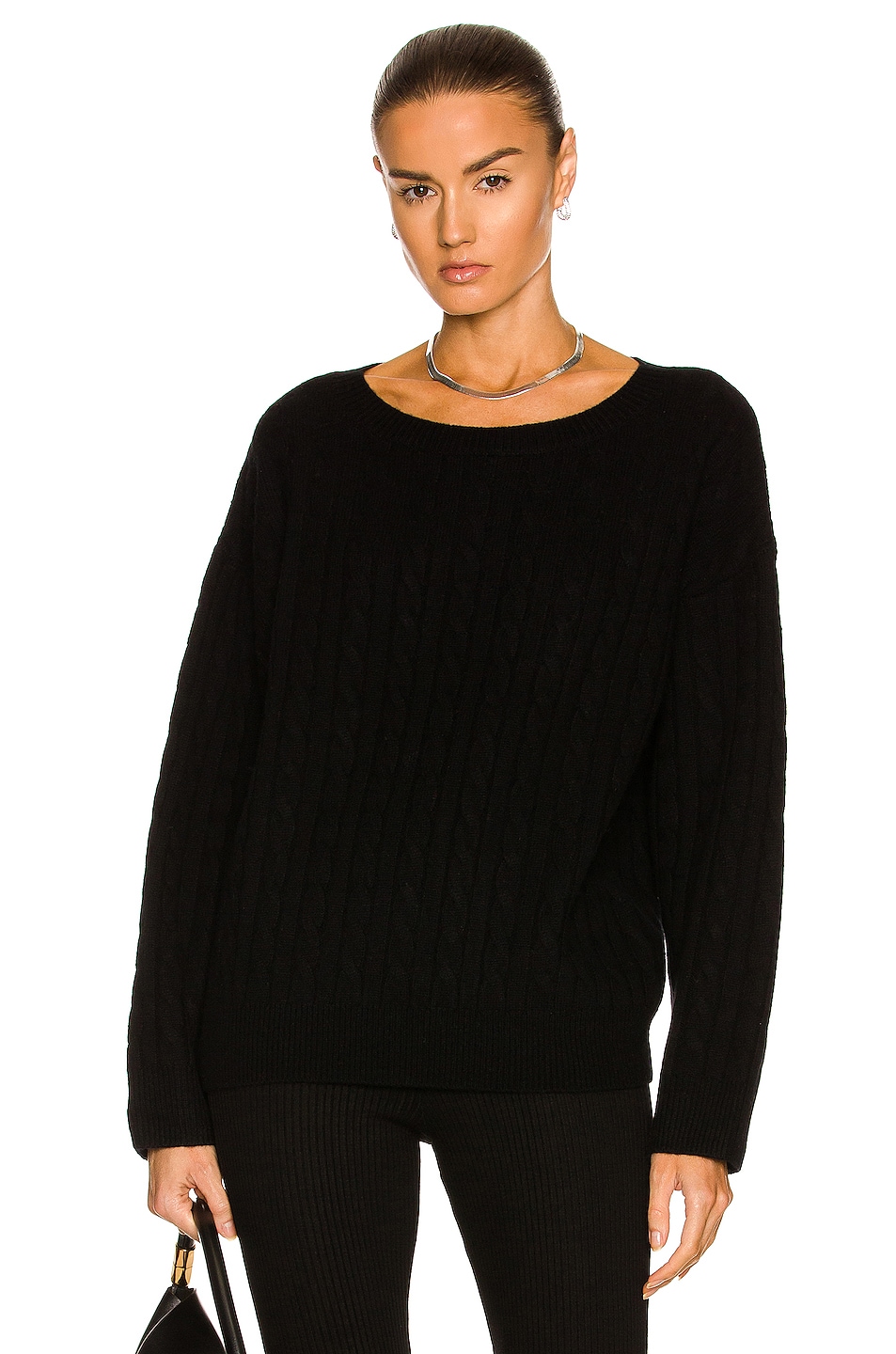 Image 1 of GREY VEN Halket Cable Sweater in Black