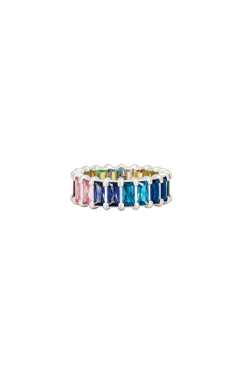 Image 1 of Hatton Labs Baguette Eternity Ring in Rainbow