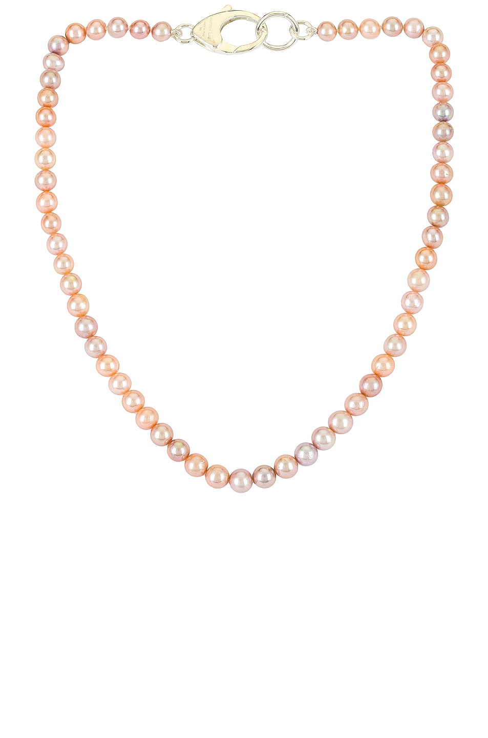Image 1 of Hatton Labs Pink Pearl Lobster Chain in Silver