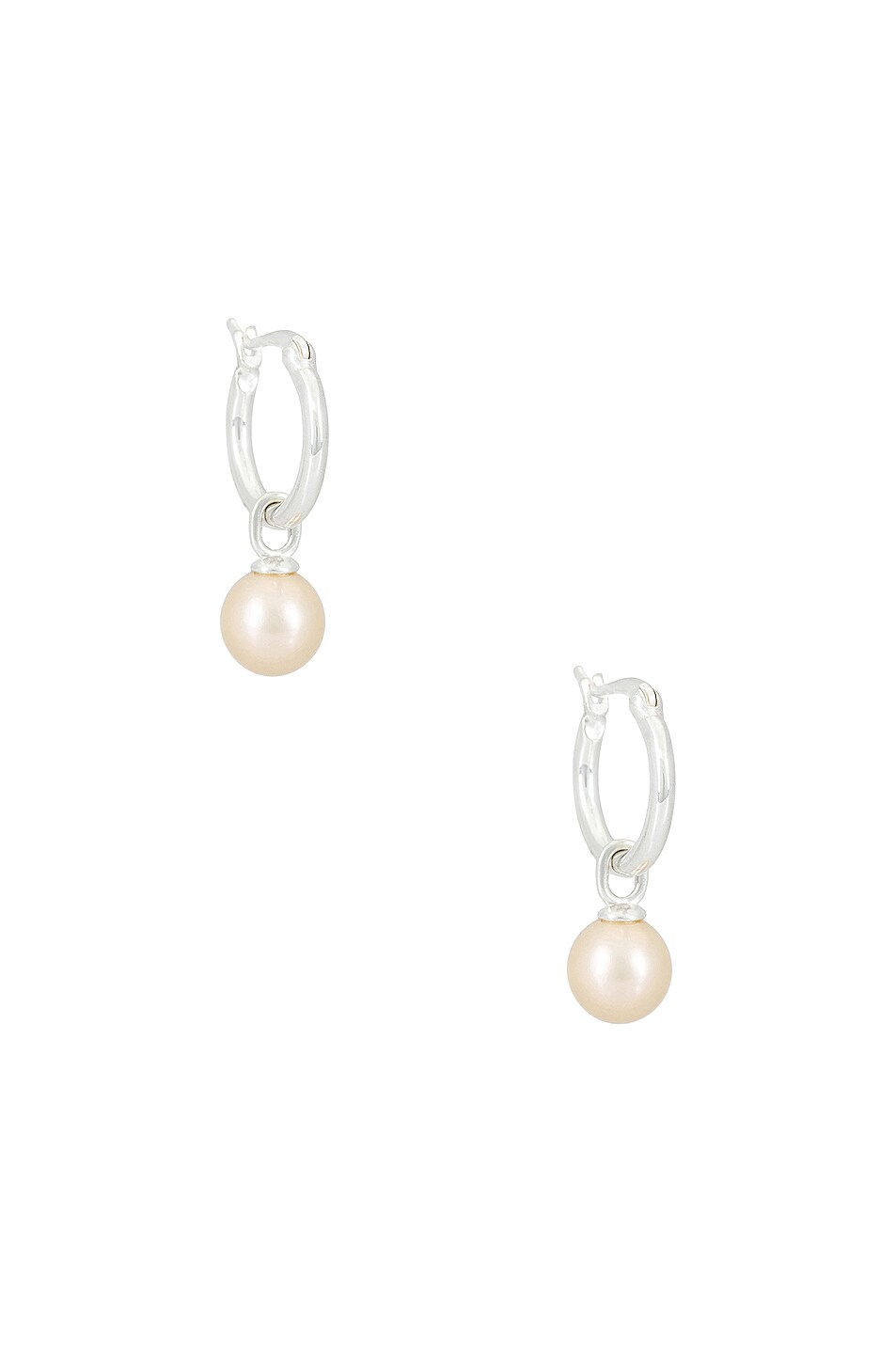 Image 1 of Hatton Labs Pearl Hoop Earrings in White