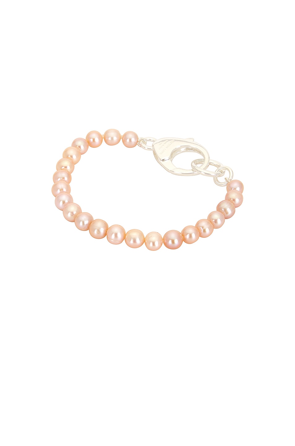 Image 1 of Hatton Labs Pink Classic Pearl Bracelet in Silver
