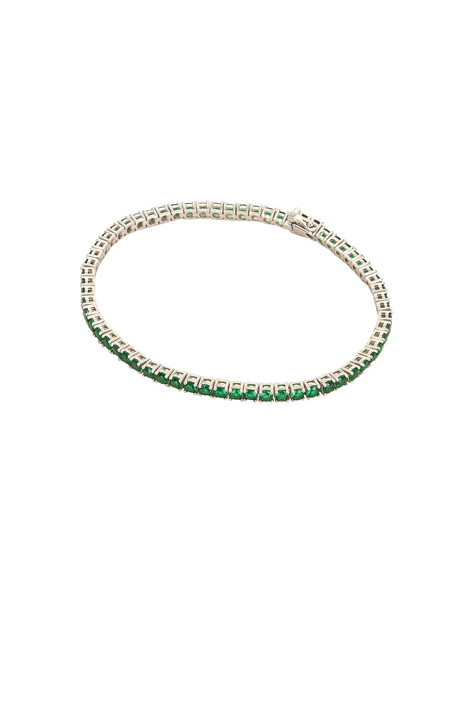 Image 1 of Hatton Labs Green Tennis Bracelet in Silver