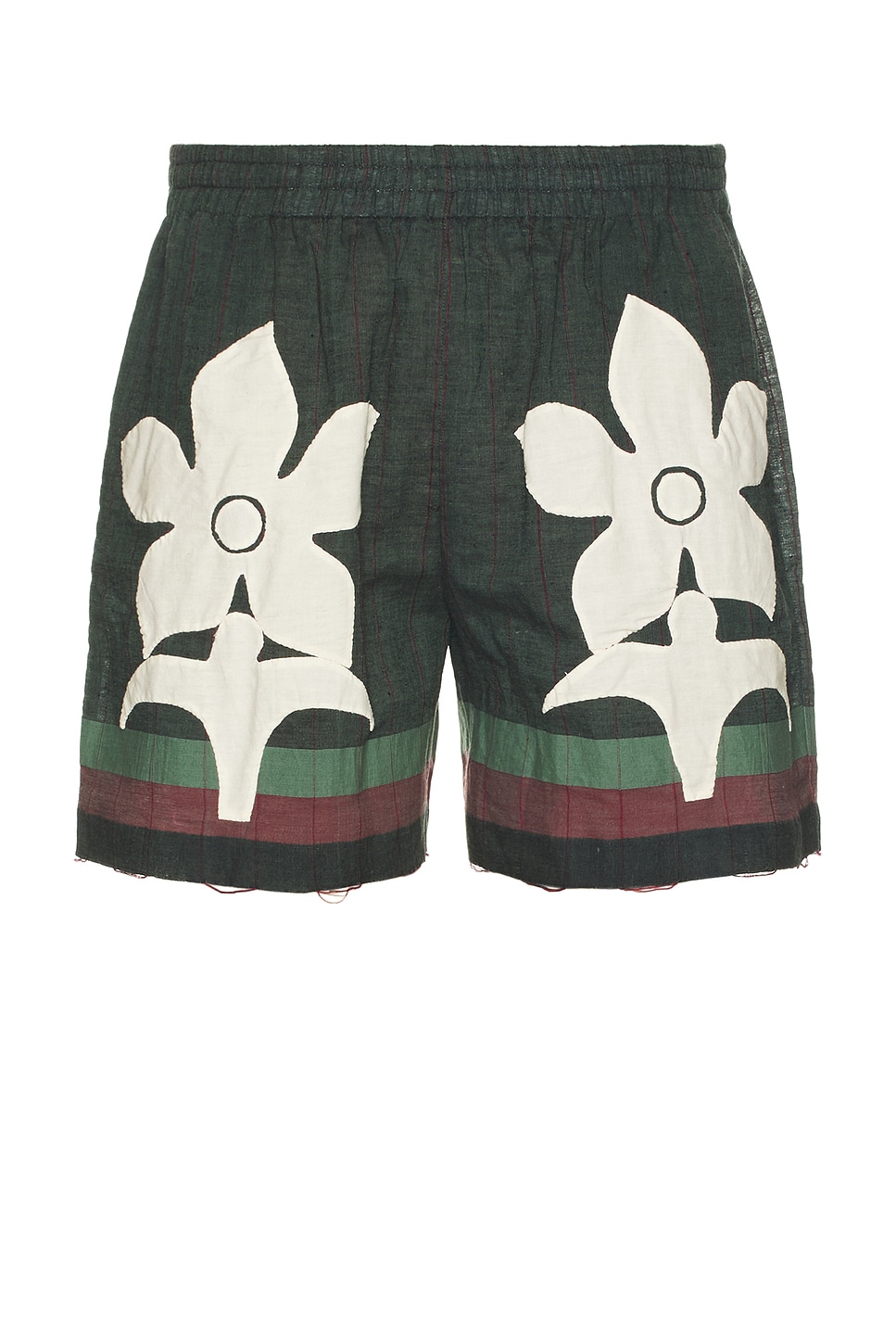 Image 1 of HARAGO Applique Shorts in Green